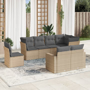 Loungeset 8-delig poly rattan beige