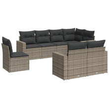 8-Delige Loungeset Met Kussens Poly Rattan Grijs