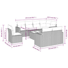 9-Delige Loungeset Met Kussens Poly Rattan Beige