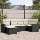 Loungeset 6-delig poly rattan zwart