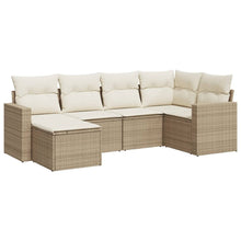 6-Delige Loungeset Met Kussens Poly Rattan Beige