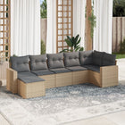 Loungeset 7-delig poly rattan beige