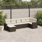 Loungeset 7-delig poly rattan bruin