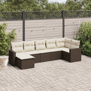 Loungeset 7-delig poly rattan bruin