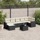 Loungeset 8-delig poly rattan zwart