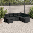 Loungeset 7-delig poly rattan zwart