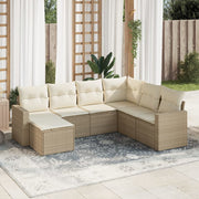 Loungeset 7-delig poly rattan beige