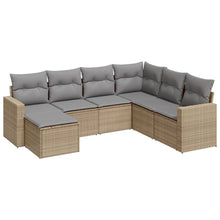 7-Delige Loungeset Met Kussens Poly Rattan Beige