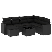 8-Delige Loungeset Met Kussens Poly Rattan Zwart
