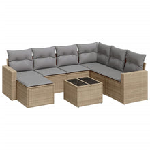 8-Delige Loungeset Met Kussens Poly Rattan Beige