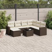 Loungeset poly rattan 8-delig bruin