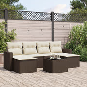 Loungeset 7-delig poly rattan bruin