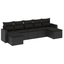 7-Delige Loungeset Met Kussens Poly Rattan Zwart