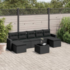 8-piece Lounge Set with Cushions Polyrattan Black