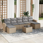 Loungeset 8-delig poly rattan beige