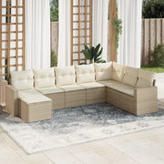 Loungeset 8-delig poly rattan beige