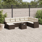 Loungeset 9-delig poly rattan bruin