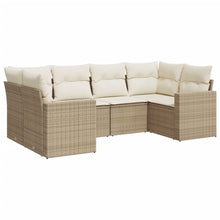 6-Delige Loungeset Met Kussens Poly Rattan Beige