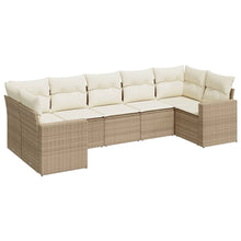 7-Delige Loungeset Met Kussens Poly Rattan Beige