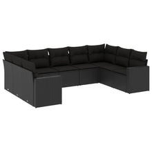 9-Delige Loungeset Met Kussens Poly Rattan Zwart