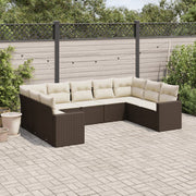 Loungeset 9-delig poly rattan bruin