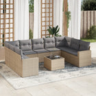 Loungeset 10-delig poly rattan beige