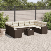 Loungeset 10-delig poly rattan bruin