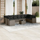 Loungeset 11-delig poly rattan grijs