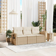 Loungeset 3-delig poly rattan beige