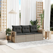 Loungeset poly rattan 3-delig lichtgrijs