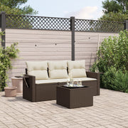 Loungeset 4-delig poly rattan bruin