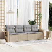Loungeset 4-delig poly rattan beige