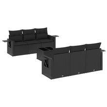 7-Delige Loungeset Met Kussens Poly Rattan Zwart
