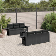 Loungeset 7-delig poly rattan zwart
