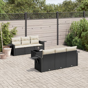 Loungeset 7-delig poly rattan zwart