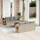 7-Delige Loungeset Met Kussens Poly Rattan Beige