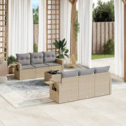 Loungeset 7-delig poly rattan beige