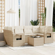 Loungeset 7-delig poly rattan beige
