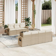 Loungeset 8-delig poly rattan beige