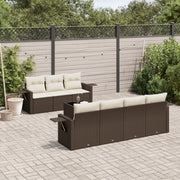 Loungeset 8-delig poly rattan bruin
