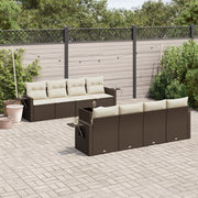 Loungeset 9-delig poly rattan bruin