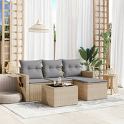 Loungeset 4-delig poly rattan beige