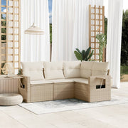 Loungeset 4-delig poly rattan beige