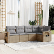 Loungeset 5-delig poly rattan beige
