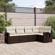 Loungeset 5-delig poly rattan bruin