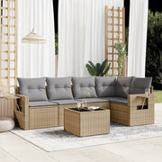 Loungeset 6-delig poly rattan beige