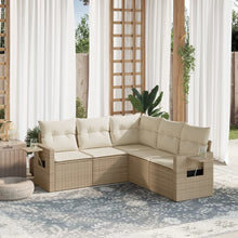 5-Delige Loungeset Met Kussens Poly Rattan Beige