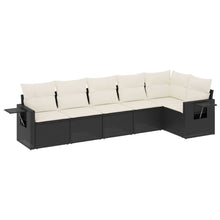 6-Delige Loungeset Met Kussens Poly Rattan Zwart