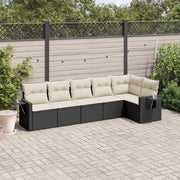 Loungeset 6-delig poly rattan zwart