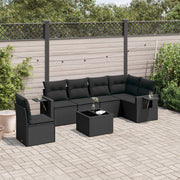 Loungeset 7-delig poly rattan zwart